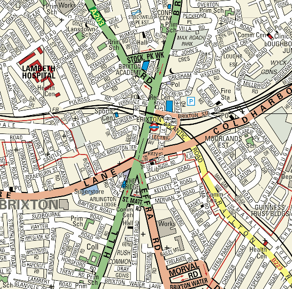 Brixton Rebeli N Intercultural Paseos Por La Ciudad   Brixton Streetmap 